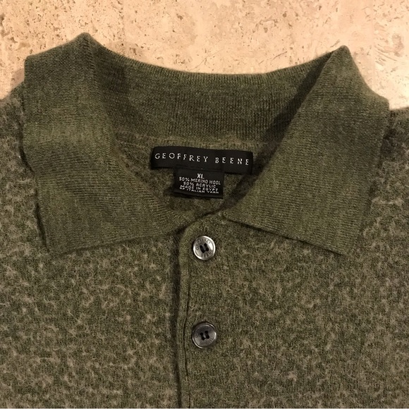 Geoffrey Beene Green Wool Sweater size XL - Picture 3 of 5